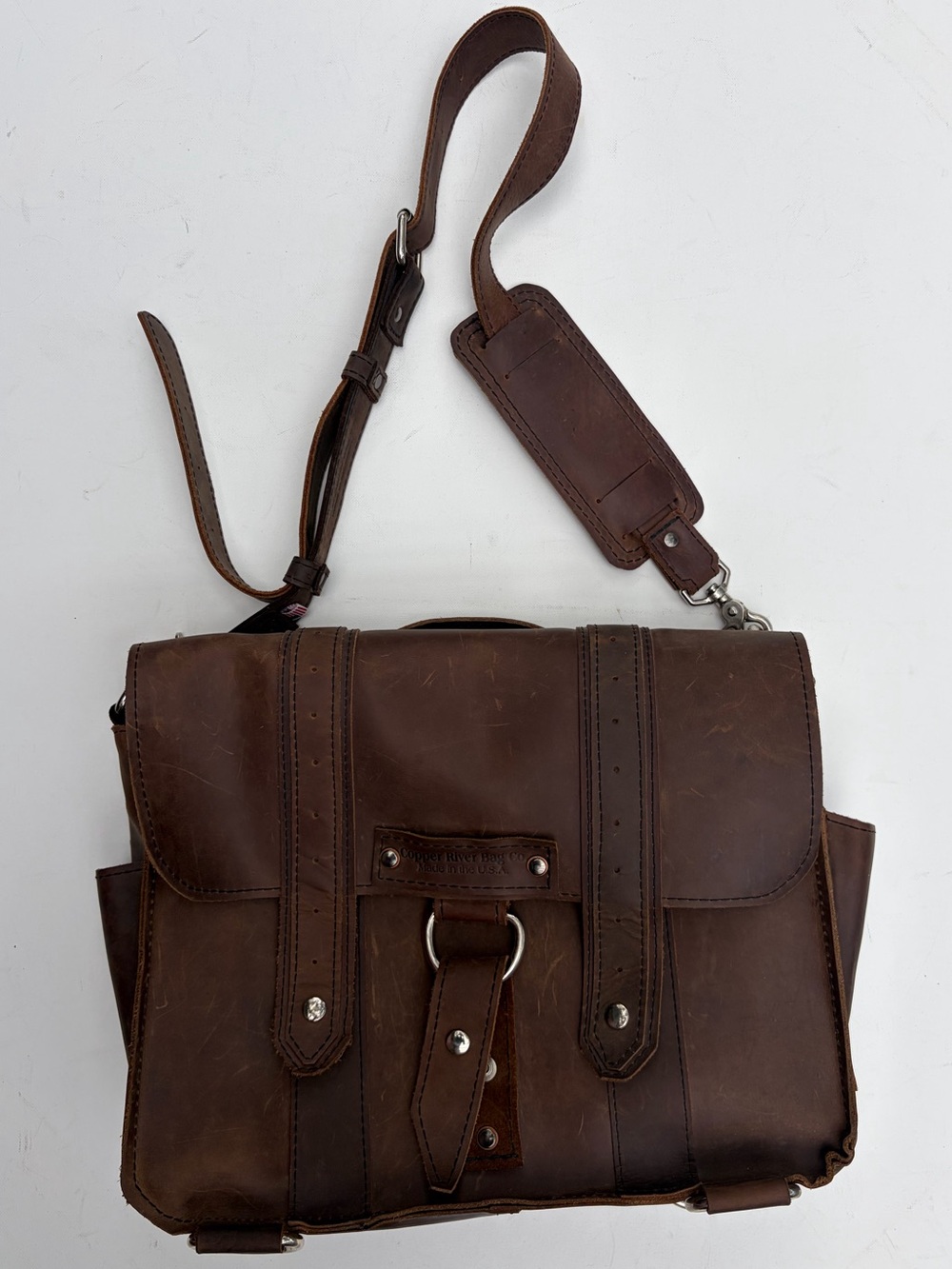 Copper River Bag Company Distressed Leather Messenger Bag